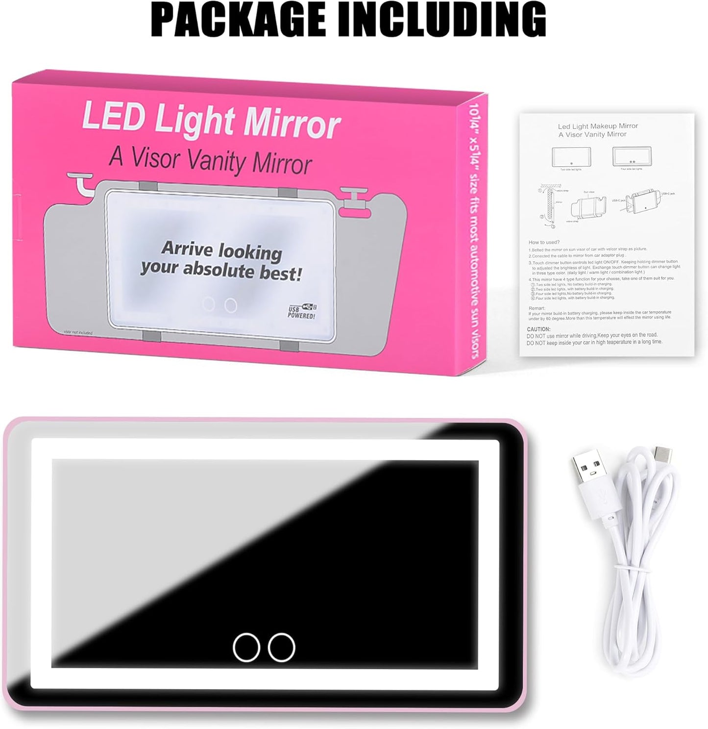 Passenger Princess LED Car Vanity Mirror